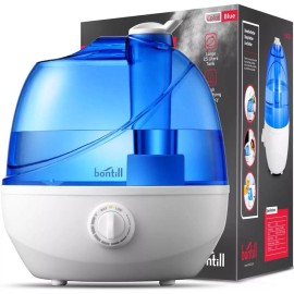 bontill White Blue Ultrasonic Humidifier 30 Hours Dry Air Relief For Home Office Baby
