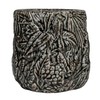 Creative Co-Op Decorative Terra-Cotta Planter with Embossed Pattern, Grey