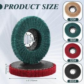 Dansib 20 Pcs 4.5" x 7/8" Nylon Fiber Flap Disc Polishing Wheel for Angle Grinder 120/180/320/800 Grit Grinder Sanding Disc Polishing Grinding Wheel Scouring Pad Buffing Rust Paint Remover