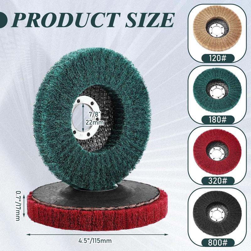 Dansib 20 Pcs 4.5" x 7/8" Nylon Fiber Flap Disc