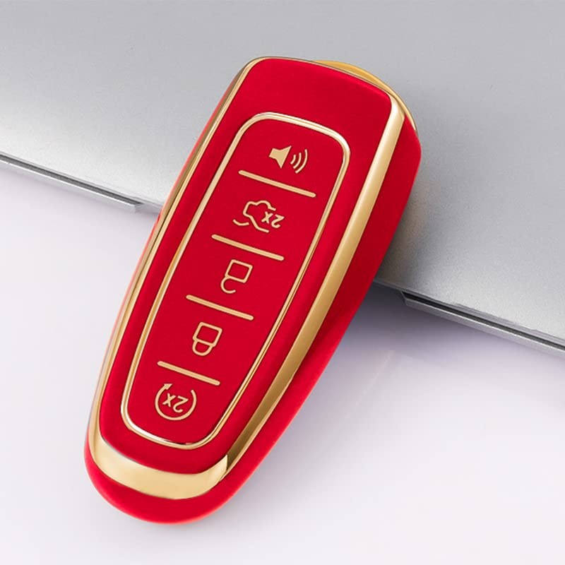 OLLEN TPU Key Fob Cover Fit for Ford C-Max Edge