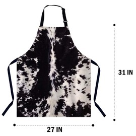 BGBDEIA Cowhide Print Apron Adjustable Neck Bib Apron for Men Women,Suitable for Kitchen Cooking Waitress Chef Apron
