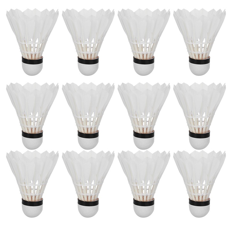 12pcs Badminton Balls Feather Badminton Shuttlecocks Indoor Outdoor Sports Accessory