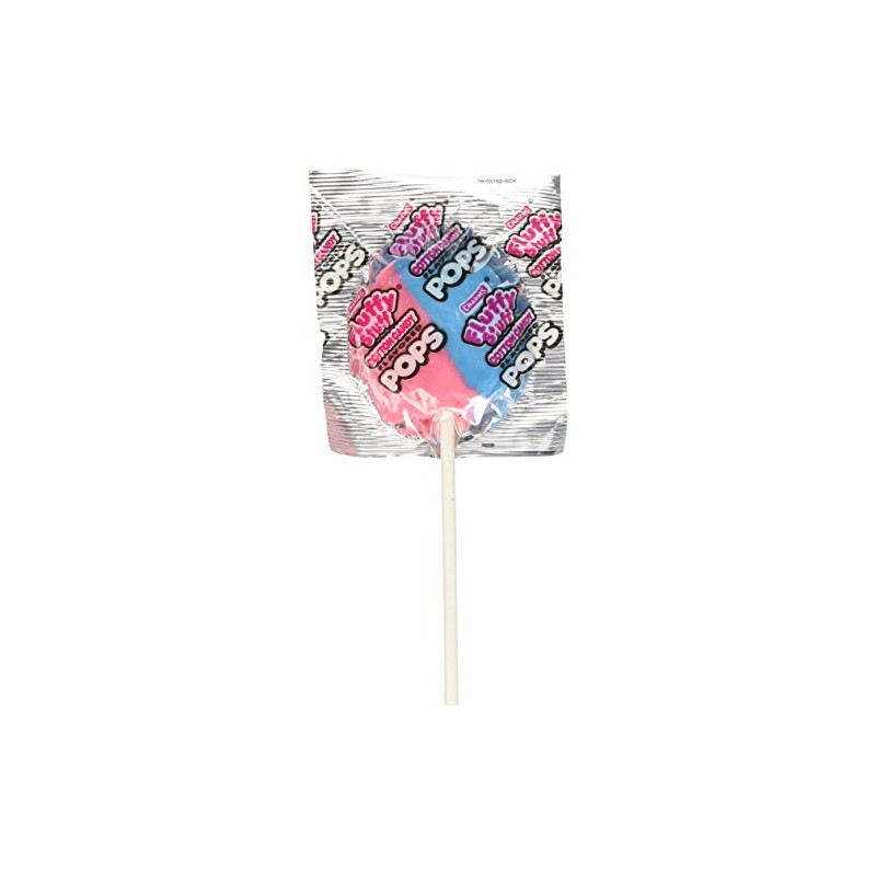Charms Fluffy Stuff Cotton Candy Lollipops- (Pack of 48)