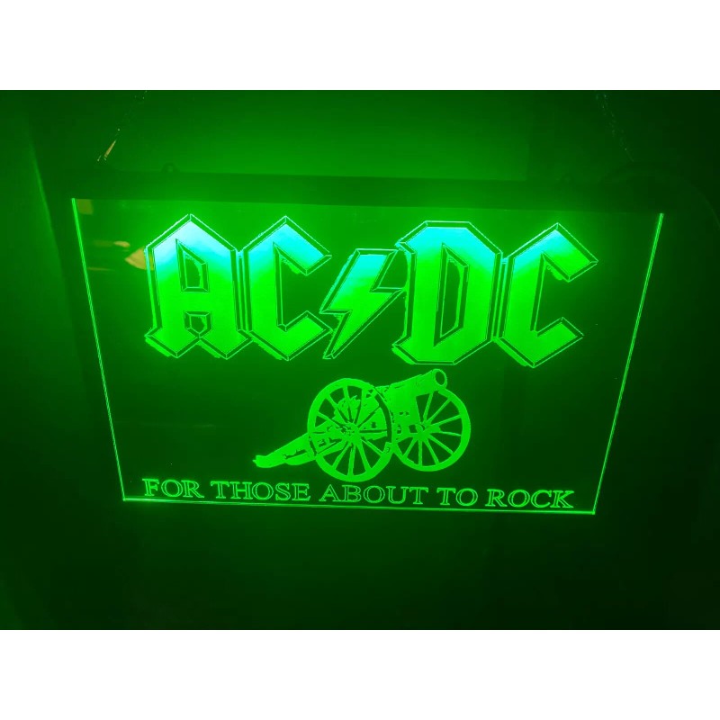 ac dc Led Neon Light Sign / Man Cave /
