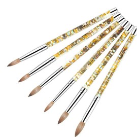 Acrylic Nail Brush YIHUALE Professional 100% Pure Kolinsky Sable Nail Art Brush Transparent Liquid Glitter Handle Acrylic Powder Manicure Pedicure #8