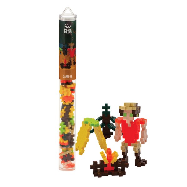 PLUS PLUS - Camper - Construction Building Stem/Steam Toy, Interlocking Mini Puzzle Blocks for Kids, 70 Piece Mini Maker Tube