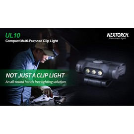 NEXTORCH UL10 LED Clip Lamp with 3 Levels White Light for Caps, Molle, Backpacks, Paddle, Belt