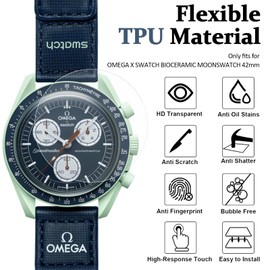 Miimall [6 Pack] Compatible with OMEGA × Swatch Bioceramic MoonSwatch Screen Protector, Flexible TPU Film [Self-Healing] [HD Clear] [Anti-Scratch] Screen Film for Bioceramic MoonSwatch