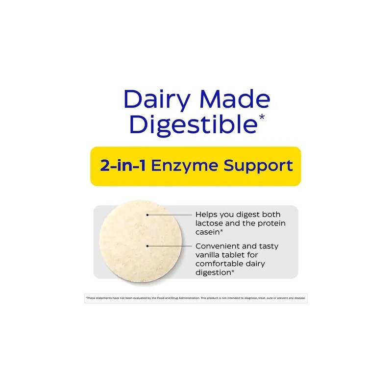 Enzymedica Dairyassist Enzimas Lactosa 60 Tabletas Vainilla
