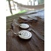 ✿ Small mandala disc 925 silver earring, real silver hook