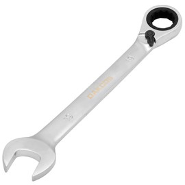 DAKCOS Fixed Head Reversible Ratchet Spanner 19mm Ratcheting Combination Wrench Chrome Vanadium Steel