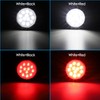 Partsam 4Pcs 4" Inch Round Led Stop Turn Tail Back-up