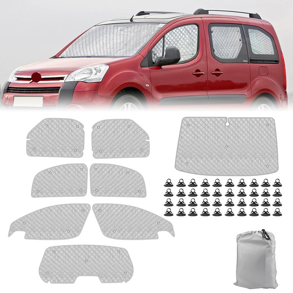 kswiown Sonnenschutz Kompatibel mit Citroen Berlingo 2008-2018, 8PCS Auto Frontscheibe