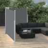 Anthracite Retractable Side Awning 55.1\"x236.2\" for Patio FurnitureColor: Anthracite Color