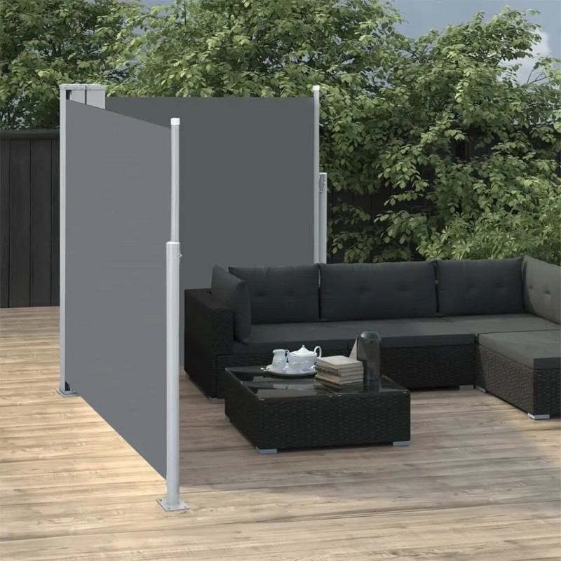 Anthracite Retractable Side Awning 55.1\"x236.2\" for Patio FurnitureColor: Anthracite Color