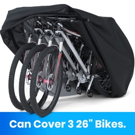 Favoto Bike Cover Waterproof Bicycle Cover for 2-3 Bikes 210D Oxford Fabric Anti Dust Snow UV Protection with Lock-holes Storage Bag for Mountain Road Bike 79 x 41.3 x 44 Inch (Black)