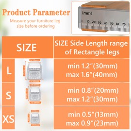 BAIPOK 36pcs Square Chair Leg Floor Protectors, Silicone Floor Protectors for Chairs, Chair Leg Protectors for Hardwood Floors, Felt Furniture Pads for Wood Floors, Prevent Scratches, Small, Clear