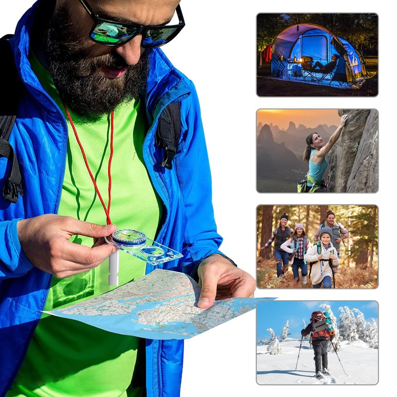 Orientation Compass, Compass and Whistle Hiking Navigation Compass, Portable Compass
