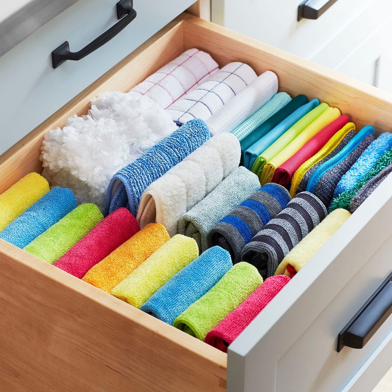 E-Cloth Classic Check Tea Microfibre Dish Towel, Streak-Free and Absorbent