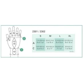 Juzo Basic 1101 Glove Gauntlet type AC Compression 20-30 Pick Size - Beige, XL