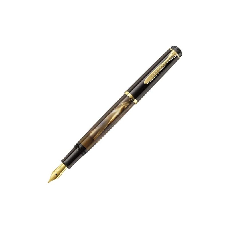 Pelican Fountain Pen EF Ultra Fine Point Marble Brown Classic