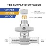 WMAXPFIT Tee Stop Valve(1 PACK), 1/2" PEX x 1/2" PEX