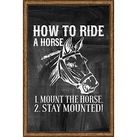 How to Ride a Horse Mount the Horse Stay Mounted Chalk Board Wall Art Decor Funny Gift Large 8 x 12 Inch Sign