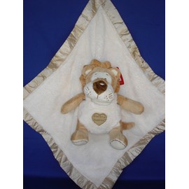Ellis Baby Blankie Buddies Super Soft 2-in-1 Security Blanket 18"x18" Beige Blanket with Baby Lion 7" Sitting Height
