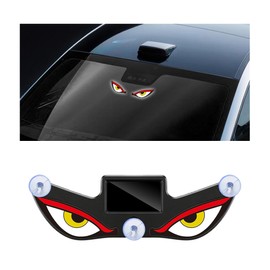 Solar-Powered LED Devil Eye Window Lights, Solar/Type-C Dual Charging, Waterproof Decorative Night Lamps, Universal Fit for Car Truck SUV Windshield Side & Rear Windows (Y1-White+red/Yellow)