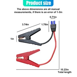 ZIMISI EC5 Car Jumper Starter Cable with Battery Clamps, 12V Portable Jumper Cables Alligator Clip to EC5 Connector with 10 AWG Wire, Emergency Car Jump Starter Battery Booster Cables (2PCS)