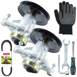 GELASKA 2 Pack 604214 Spindle Assembly with 603987 Spindle Pulley 607059 Belt Replaces 604214 Spindle for Hustler Mower 42 Dash 938498, 939249, Hustler 42 Dash XD 940759, 940759CE, 940759EX Mowers