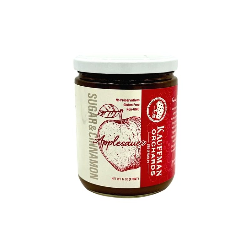 Kauffman Orchards Small Batch Applesauce, With Sugar and Cinnamon, 17