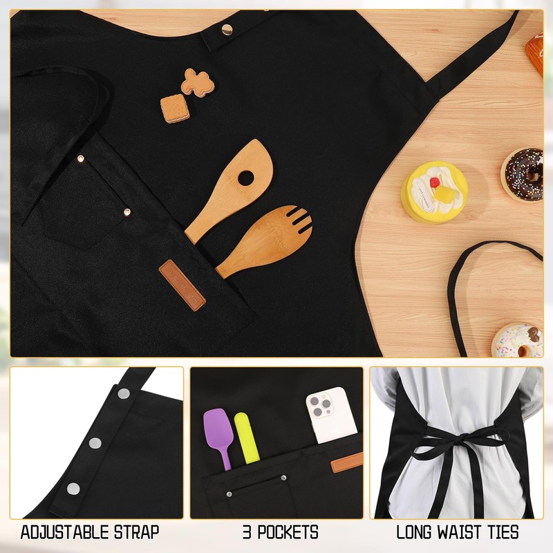 Invalidism 2 Pack Apron for Women, Adjustable Kitchen Cooking Apron
