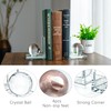 1 Pair Crystal Bookends with Crystal Ball Decorative Ornaments,L Shape