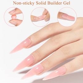 MIZHSE Solid Builder Gel, Sculpture Extension Gel for Nails Non-Sticky Hand 3D Carving Gel Nude Pink Modeling Nail Art Gel 15g