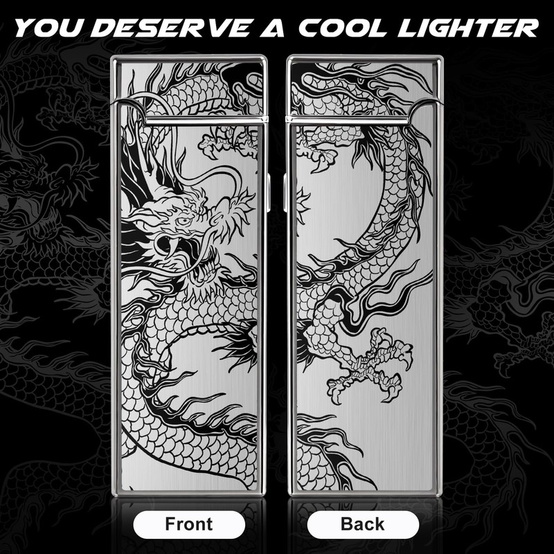 LcFun Electric USB Rechargeable Lighter Windproof Plasma Dual Arc Pocket