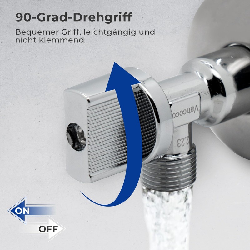 Vancoco Angle Valve 1/2 Inch Wall Connection Set of 2