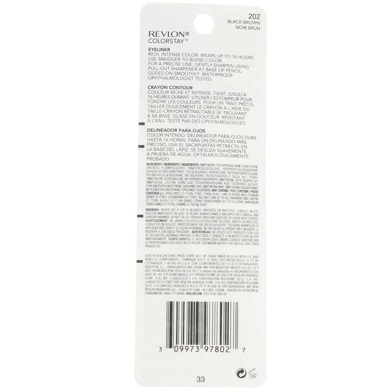 REVLON ColorStay Eyeliner with SoftFlex, Black Brown 202, 0.01 Ounce
