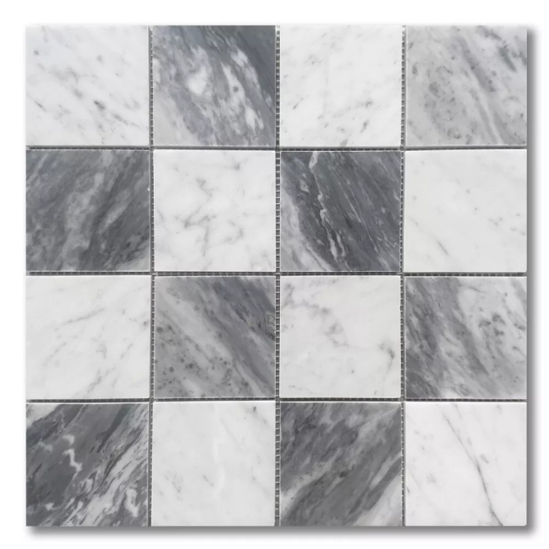 Stone Center Online C277XH Carrara White Bardiglio Gray Marble 3x3
