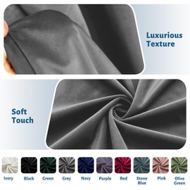 sunoff Velvet Door Curtains Grommet Privacy for Doorway,Closet Curtain for Open Closet,Room Dividers Darkening,Thermal Insulated,Soft Door Windows for Bedroom Living Room(1 Panel,Grey,25" W x 40" L)