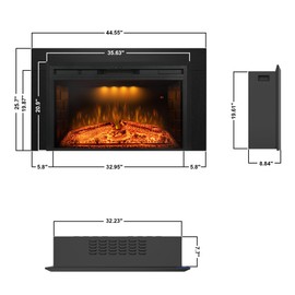 Trim Kit Designed for 36" W21 H Electric Fireplace Insert, Black