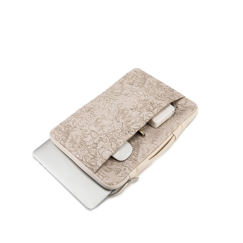Kinmac Embossed PU Leather 360° Heavy Duty Protective Laptop Sleeve