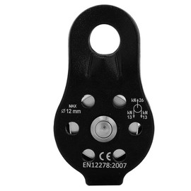 Hominas Pulley Wheel 26KN, Climbing Pulley Heavy Duty Single Rope Pulley Block Aluminium Alloy Outdoor Ascending Devices for Climbing Rescue Lifting Hitch Tending, Black