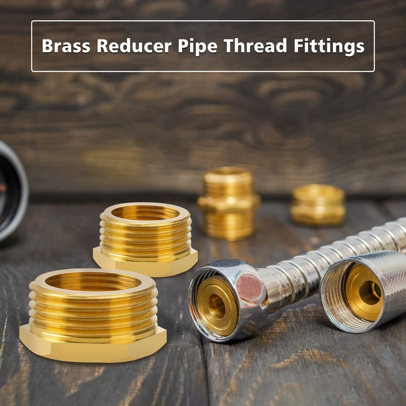 nutmanel Reducer Reducer 3/4 to 1/2 Inch Brass Pipe Connection