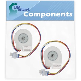 2-Pack WR60X10185 Evaporator Fan Motor Replacement for General Electric Refrigerator - Compatible with Part Number AP3875639, 1170107, 197D2039P007, 197D2039P008, AH1019114, EA1019114, PS1019114