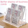 SANRUI Clear Vertical Business Card Holder for Desk, Office Acrylic