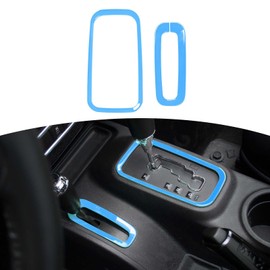 RT-TCZ for Jeep JK Gear Shift Panel Trim Cover Light Blue for Jeep Wrangler JK JKU 2011-2017 Light Blue Interior Accessories 2pcs