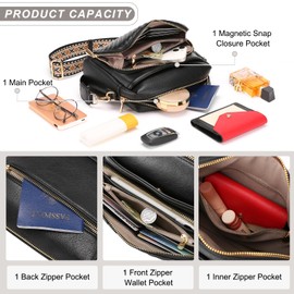 GAEKEAO Cross Body Bag Women,Crossbody Bags For Women PU Leather Phone Bags Card Holder Purse and Shoulder Bag with Adjustable Wide Strap