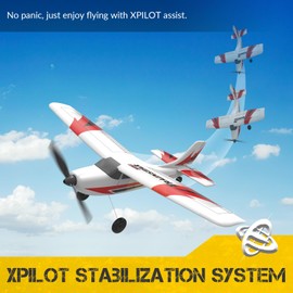 VOLANTEXRC RC Plane Trainer 3CH Remote Control Airplane with Prop Saver, 6-Axis Gyro Stabilizer & 3 Modes to Fly, Hobby Radio Controlled Aircraft RTF for Beginners, Adults, Boys and Kids (400mm,Red)